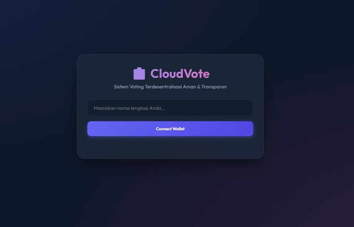 Screenshot of CloudVote Web3 Voting System